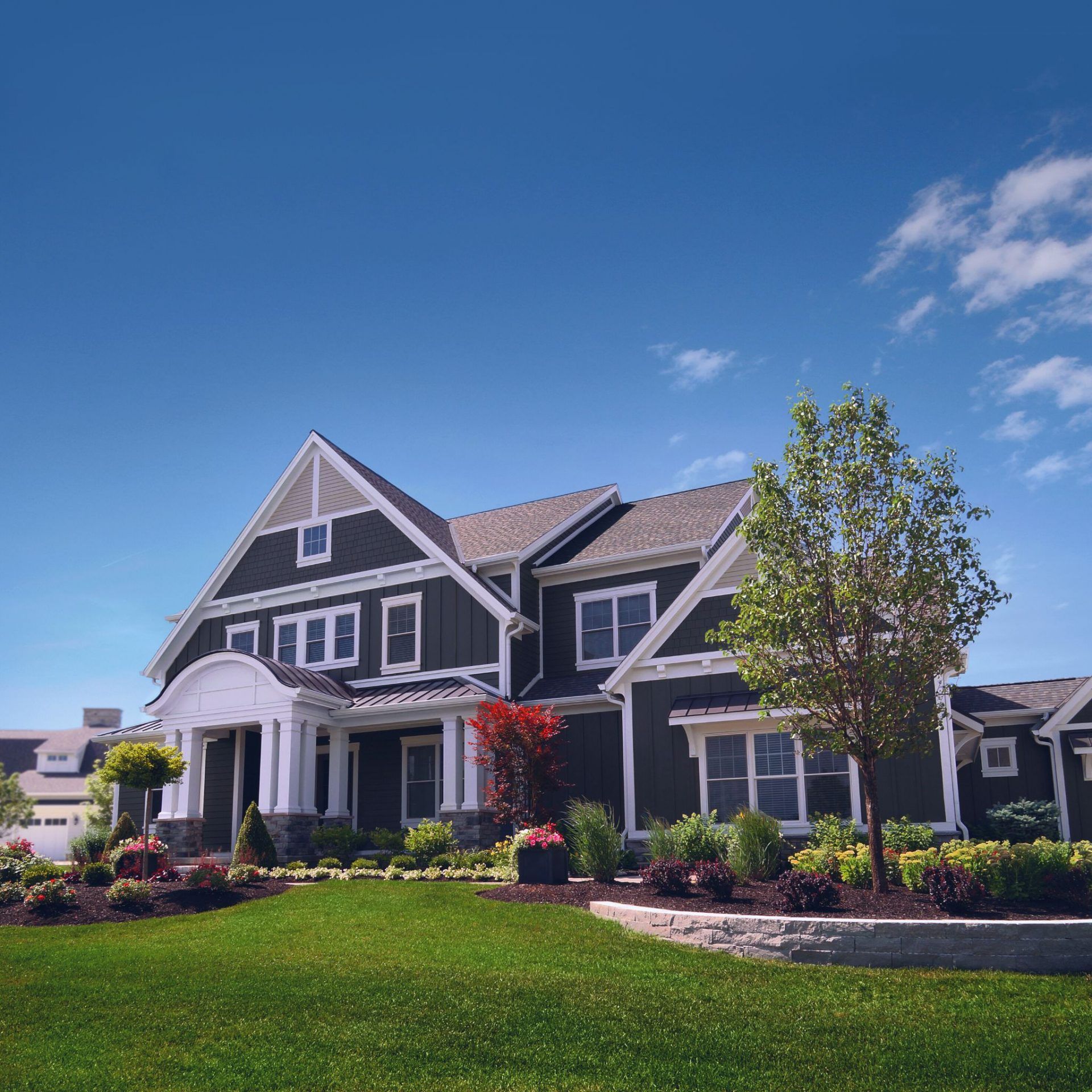 View of house from diagonal | James Hardie Siding Contractor Media | Kenny Construction Group